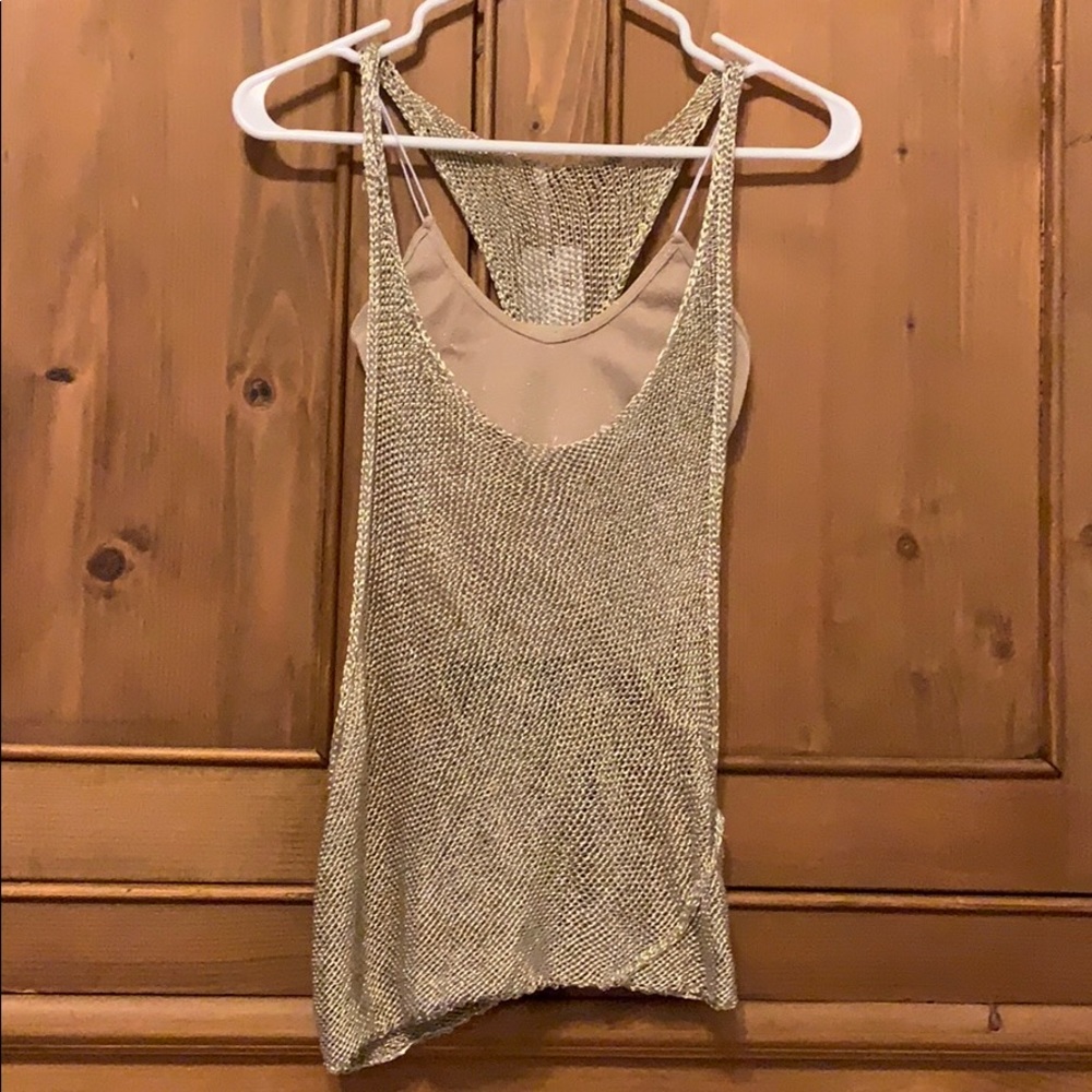 Free People Metallic Racerback Tank